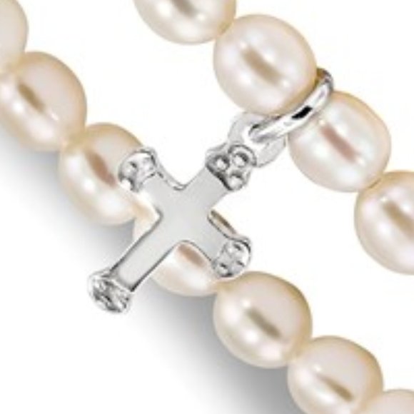 Sterling Silver FWC Pearl, 5" Stretch Bracelet - Picture 2 of 2